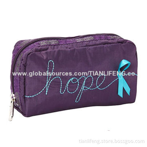 Rectangular Nylon Cosmetic Bag for Ladies